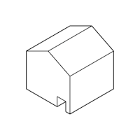 a white house on a black background