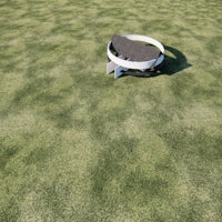 3d model of a chair in a grassy field