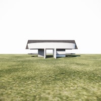 a 3d model of a house on a grassy field